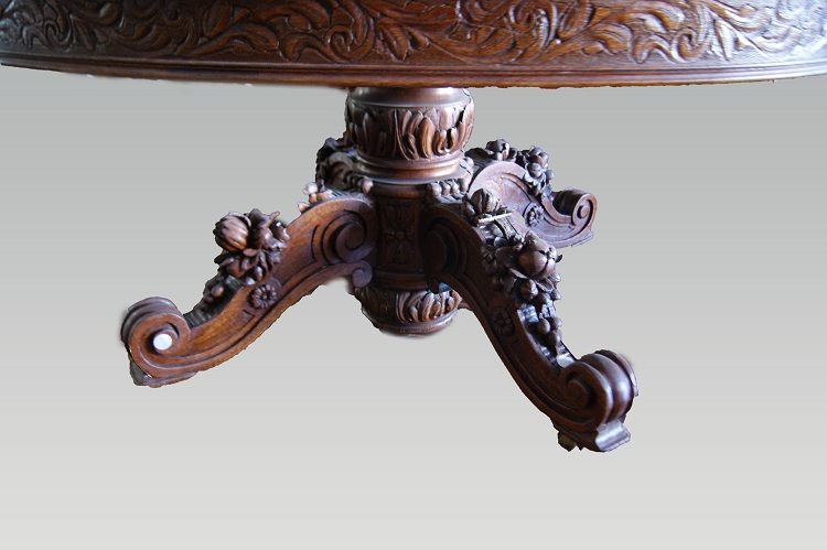 Tavolo del 1800 Stile Luigi Filippo francese allungabile in rovere
