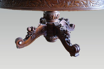 Table à rallonges française de style Louis Philippe du 19ème siècle en chêne