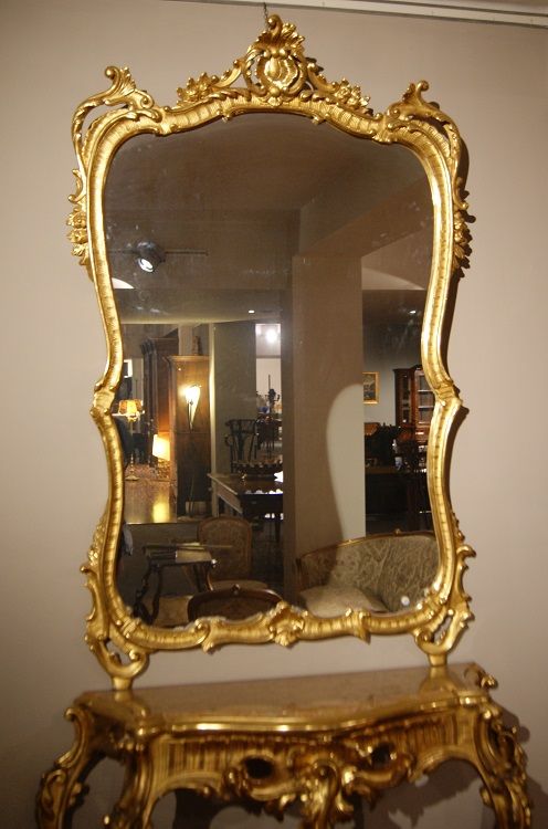 Antico salotto 10 pezzi del 1800 Luigi XV francese dorato foglia oro