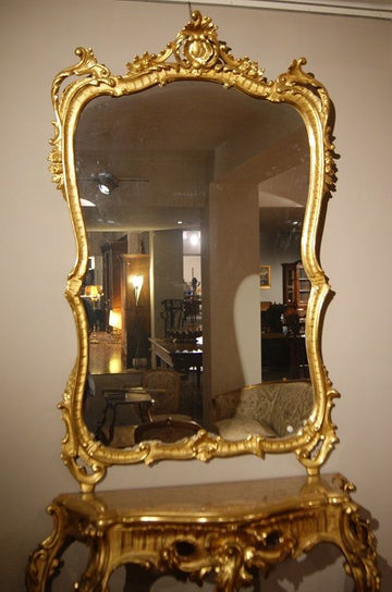 Salon ancien 10 pièces de 1800 Louis XV français doré à la feuille d'or
