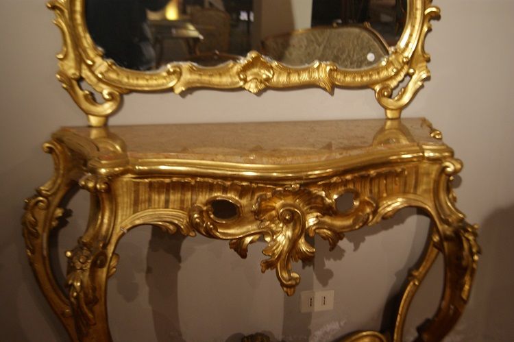 Antico salotto 10 pezzi del 1800 Luigi XV francese dorato foglia oro