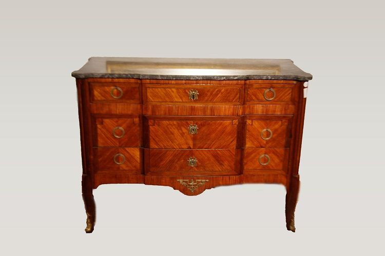 Comò francese del 1800 stile Transizione in mogano e bois de rose