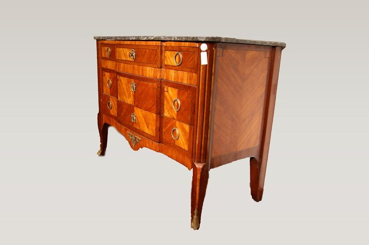 Comò francese del 1800 stile Transizione in mogano e bois de rose