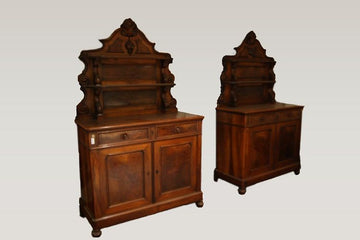 Antique Louis Philippe Cupboard from 1800 in flamed walnut