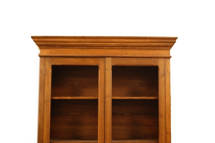 Antica grande libreria italiana del 1800 in abete