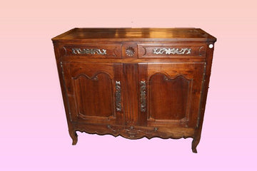 Provencal sideboard in cherry wood with carvings