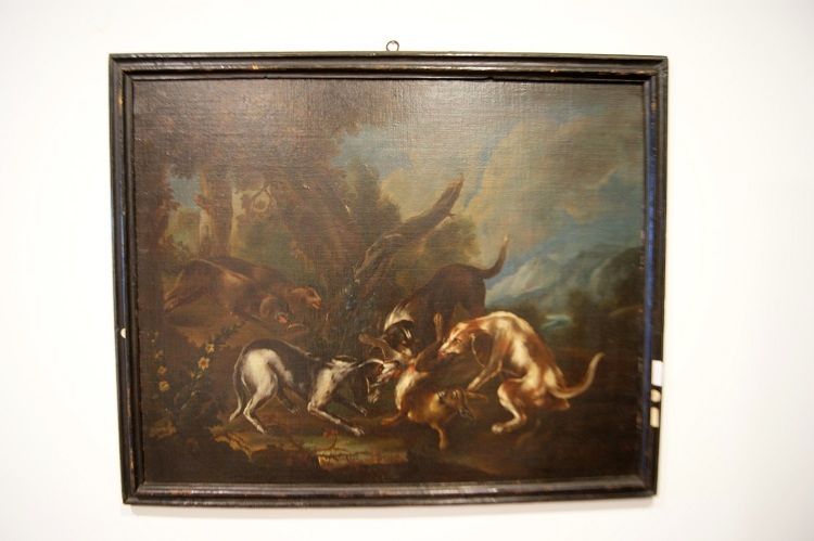 Coppia di dipinti del 1600 italiani Scene di caccia