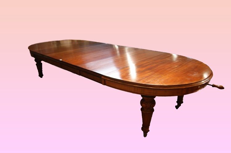 Antico grande tavolo allungabile in mogano Vittoriano 4 metri