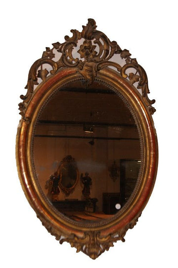 Specchiera ovale Luigi XV metà 1800