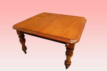 Antique Victorian square extendable table from the 1800s in mahogany