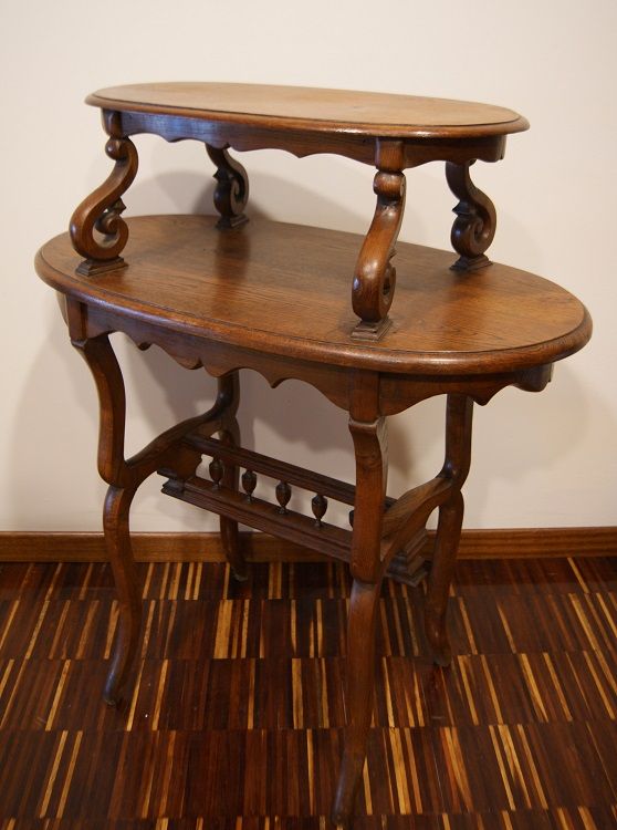 Antico tavolino 2 piani francese del 1800