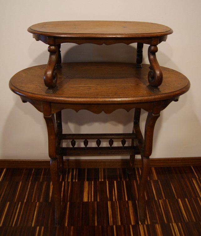 Antico tavolino 2 piani francese del 1800