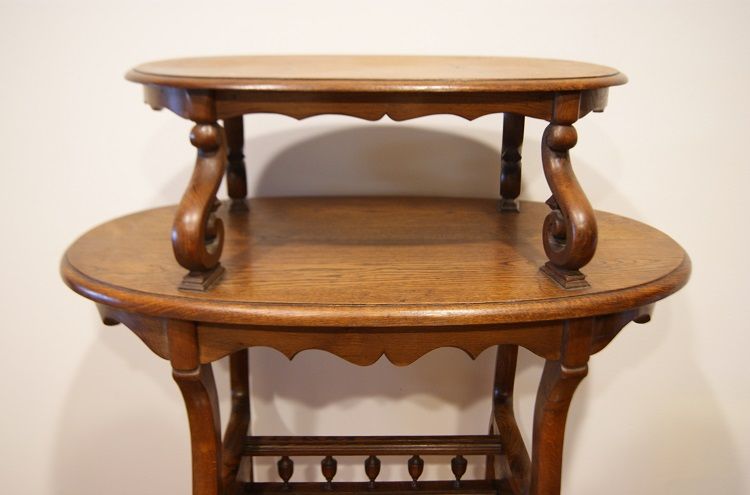 Antico tavolino 2 piani francese del 1800