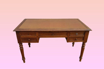 Antique Louis XVI style writing desk with leather top - 1800