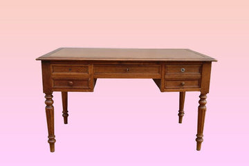 Antique Louis XVI style writing desk with leather top - 1800