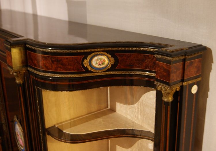 Antica servante in ebano francese Luigi XV del 1800