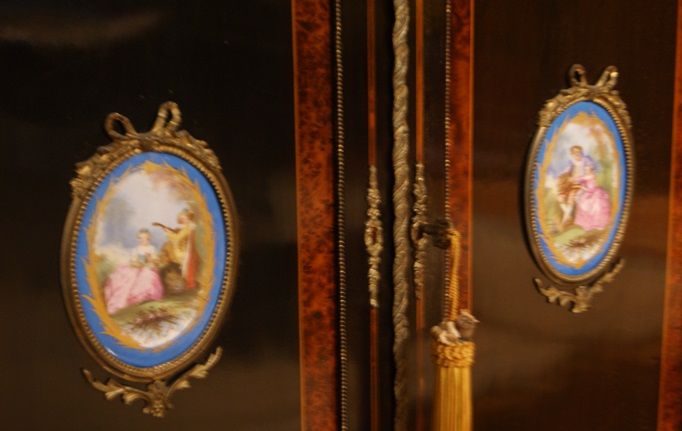 Antica servante in ebano francese Luigi XV del 1800