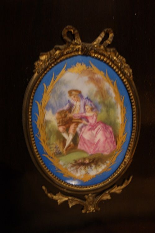 Antica servante in ebano francese Luigi XV del 1800