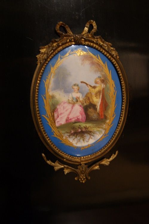 Antica servante in ebano francese Luigi XV del 1800