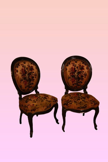 Gruppo di 4 sedie antiche francesi del 1800 Luigi FIlippo