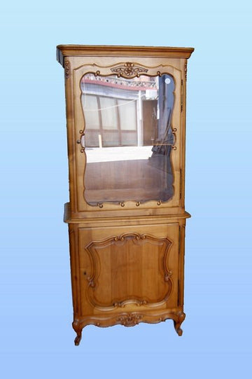 Antique French Provençal style Display Cabinet in cherry wood