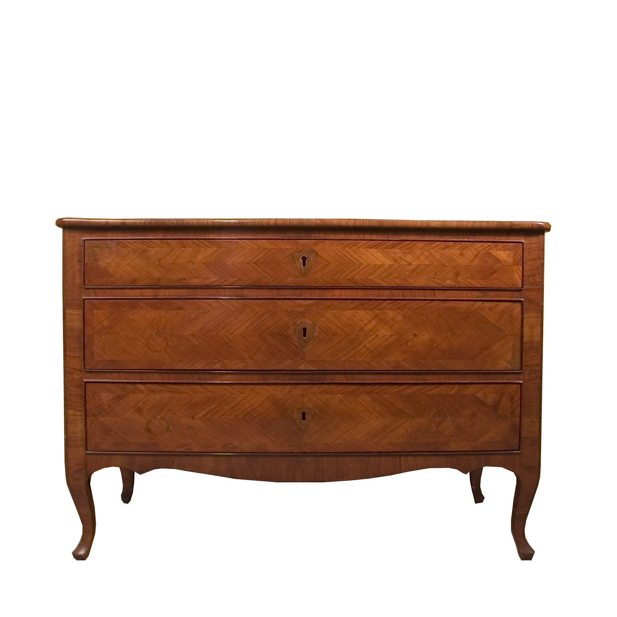 Antico comò italiano del 1700 in legno di carrubo 18thcentury