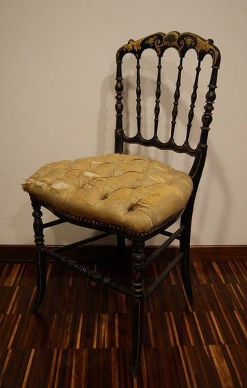 4 chaises Chiavari noircies des années 1800