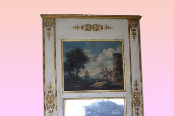 Caminiera con specchio e dipinto stile Luigi XVI