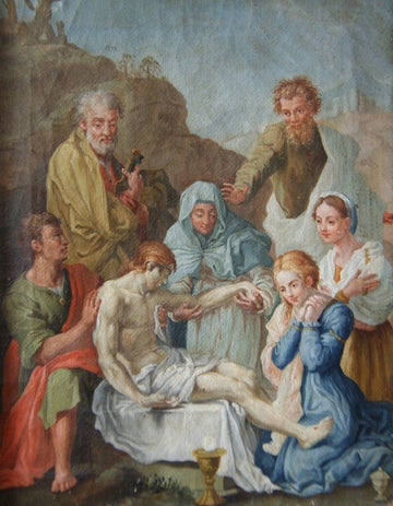 Huile sur toile italienne de 1700 