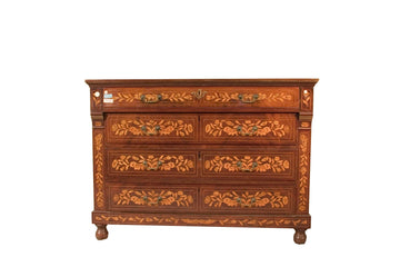 1700s Dutch chest of drawers in inlaid mahogany in Louis XVI style