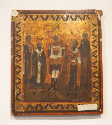 Ancient Russian icon from the early 1800s depicting Saints