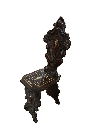 Antique Renaissance style chairs with ivory and carvings