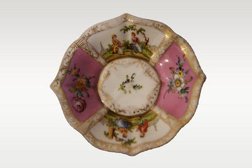 Tazzina con piattino in porcellana rosa Meissen