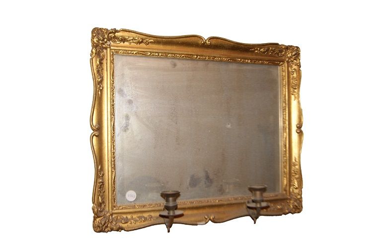 Coppia di specchiere piccole del 1800 francesi Luigi XV fogliaoro