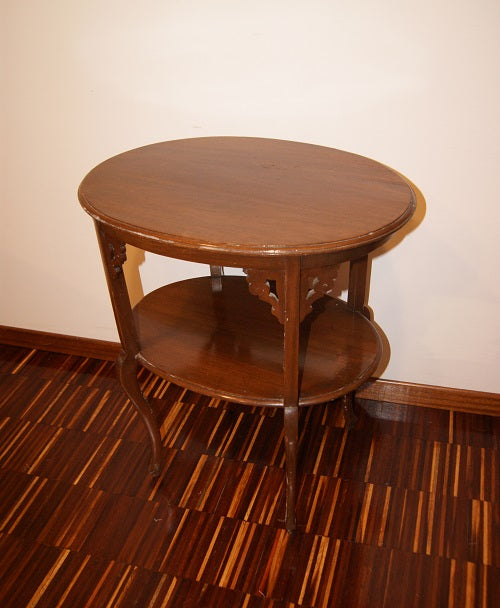 Tavolino Inglese di fine 1800 stile Liberty in legno di mogano