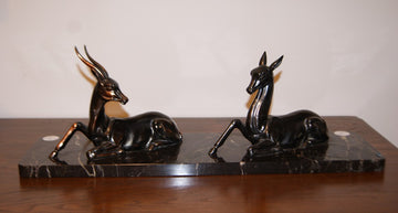 Belle petite sculpture française Decò de 1900 représentant Antilope cervicapra