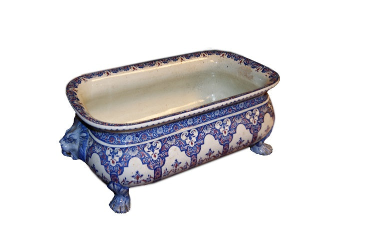 Centrotavola in ceramica inglese di gusto orientale del 1800