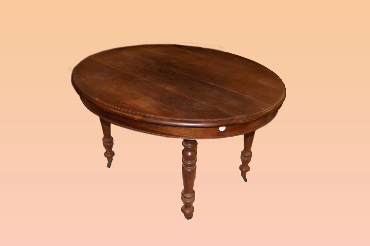 Tavolo ovale allungabile stile Luigi Filippo del 1800