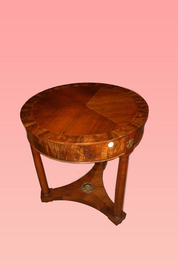 Stunning French Empire style side table from the 1800s in mahogany wood with bronzes
