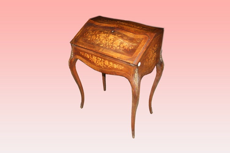 Ribaltina francese del 1800 stile Luigi XV in legno di bois de violette