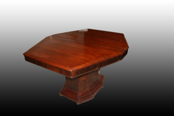Table de style Déco française du début des années 1900 en bois d'acajou et d'ébène
