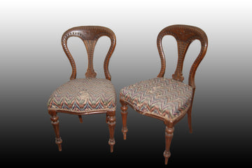 Groupe de 6 chaises irlandaises des années 1800 de style oriental
