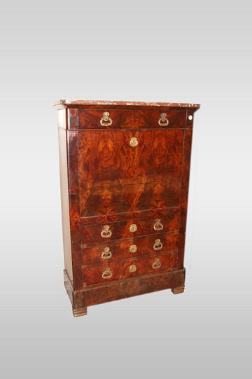 Secretaire stile Impero francese del 1800 in Piuma di mogano