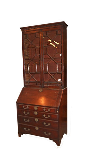 English Regency style antique Bureau Bookcase from the late 1700s and early 1800s in mahogany