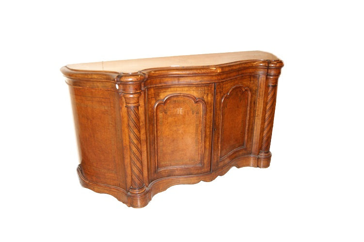 Servante sideboard inglese di metà 1800 stile Vittoriano in legno di olmo