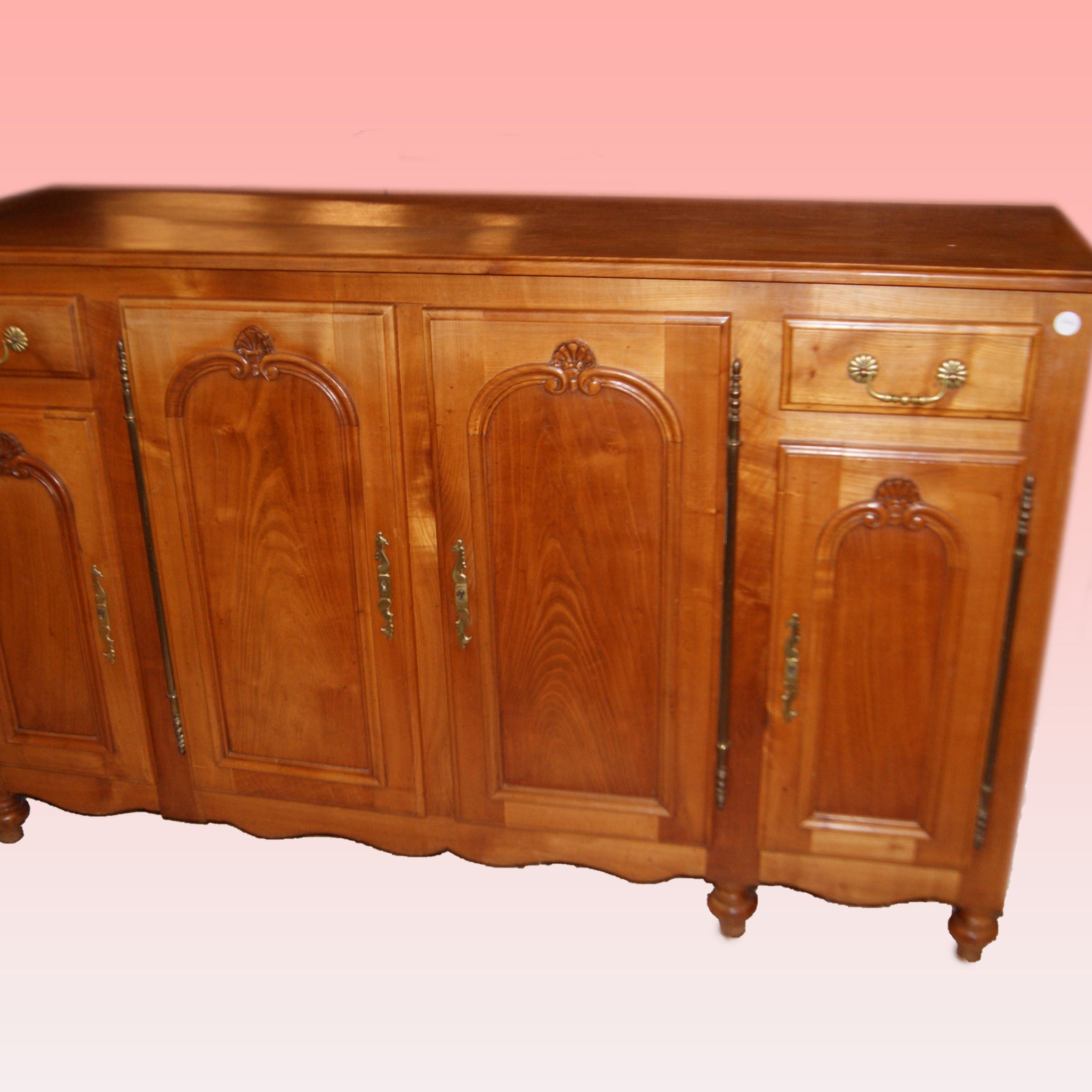 Credenza francese in legno di ciliegio 4 porte con cassetti di inizio 1900