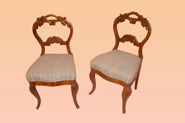 Group of beautiful Northern European Biedermeier style chairs in blond mahogany