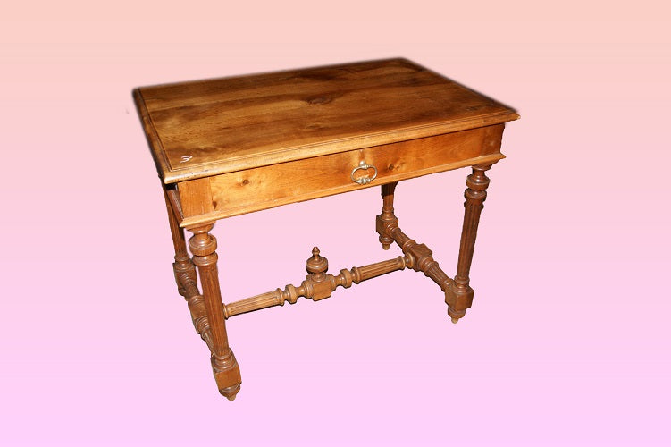 Scrittoio rustico francese del 1800 in legno di noce