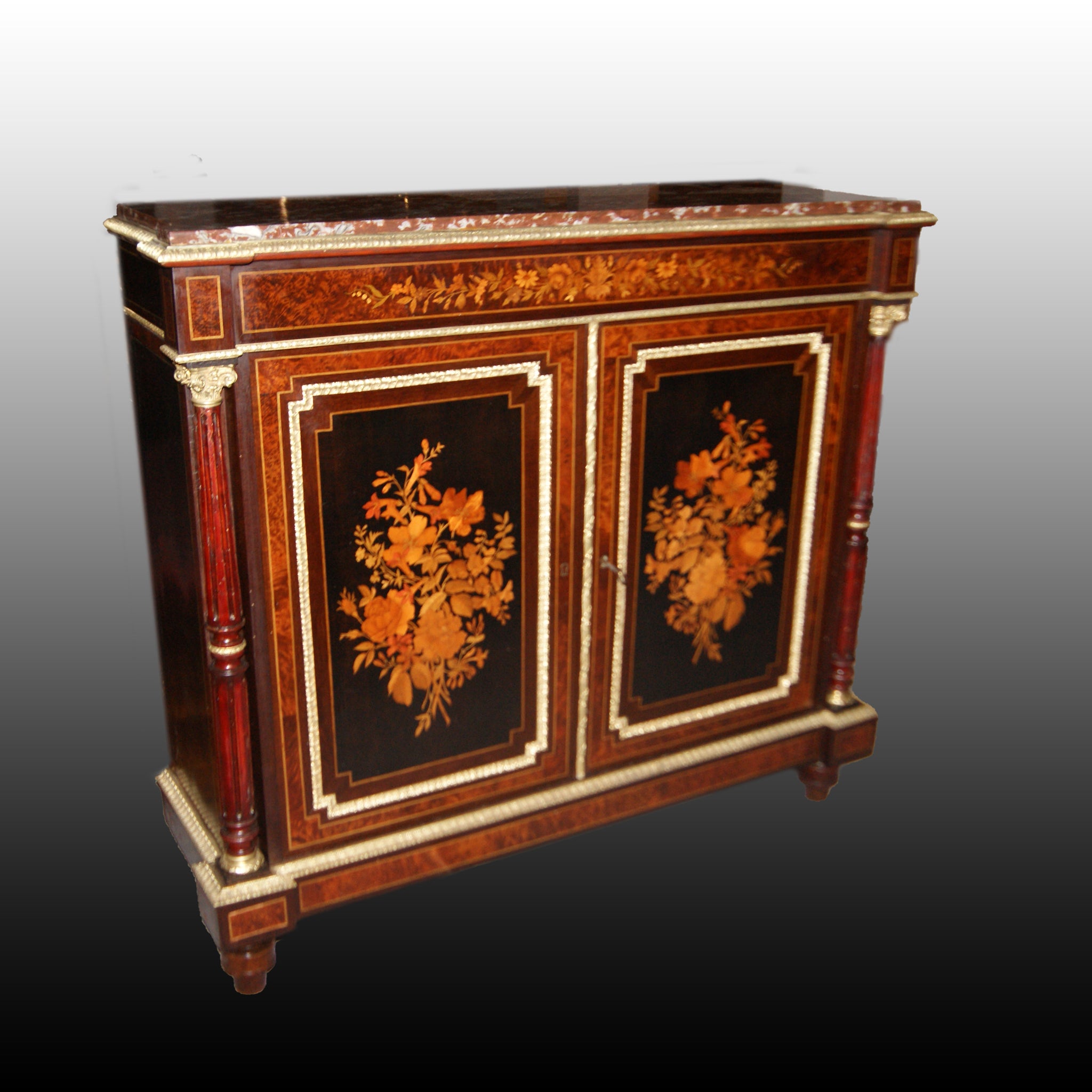 Credenza Servante francese del 1800 stile Luigi XVI in Ebano Restaurato