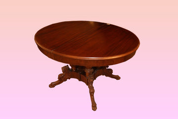 French oval table from the 19th century in Louis Philippe style mahogany wood